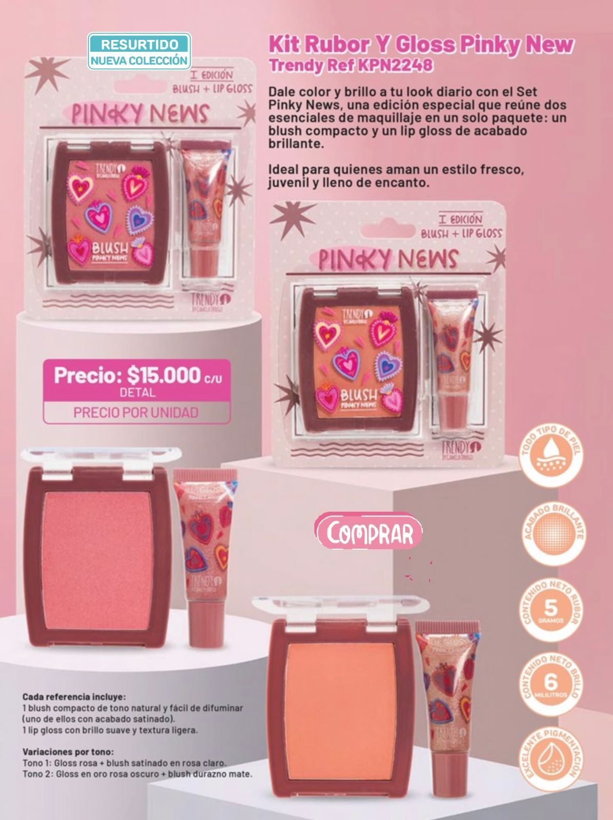 Un anuncio publicitario de los kits de maquillaje 