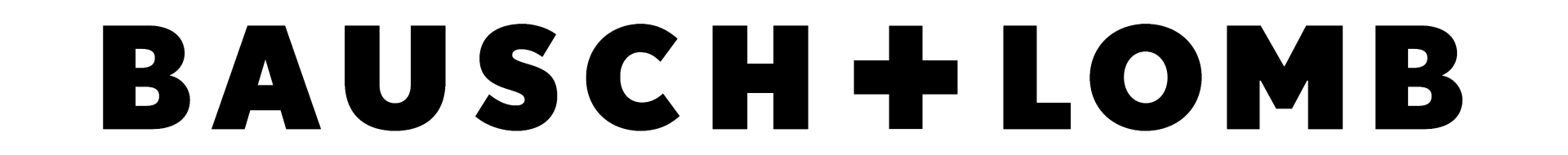 A black and white logo for bausch + lomb