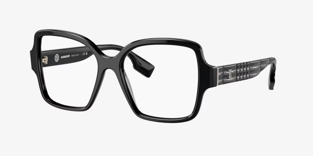 A pair of black glasses on a white background.