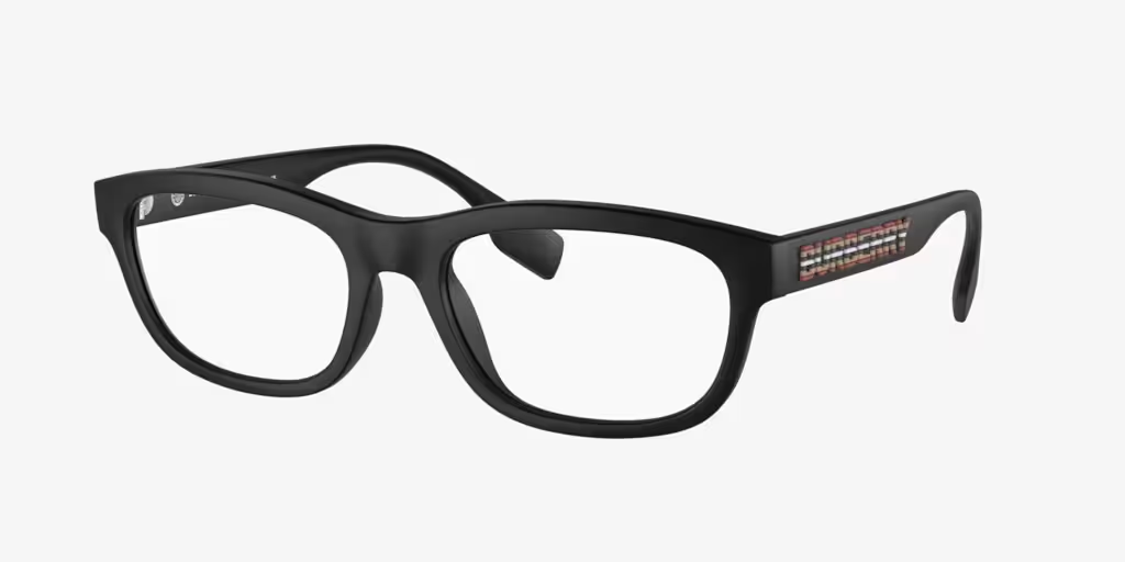 A pair of black glasses on a white background.