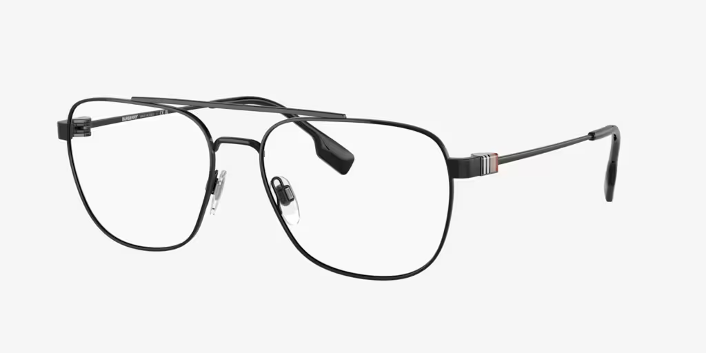 A pair of black glasses on a white background.