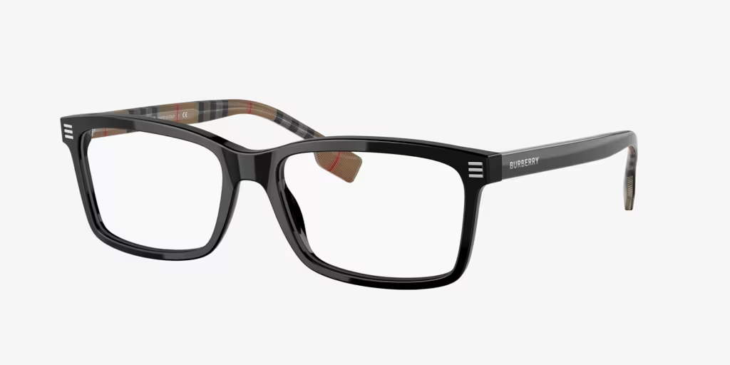 A pair of black glasses on a white background.