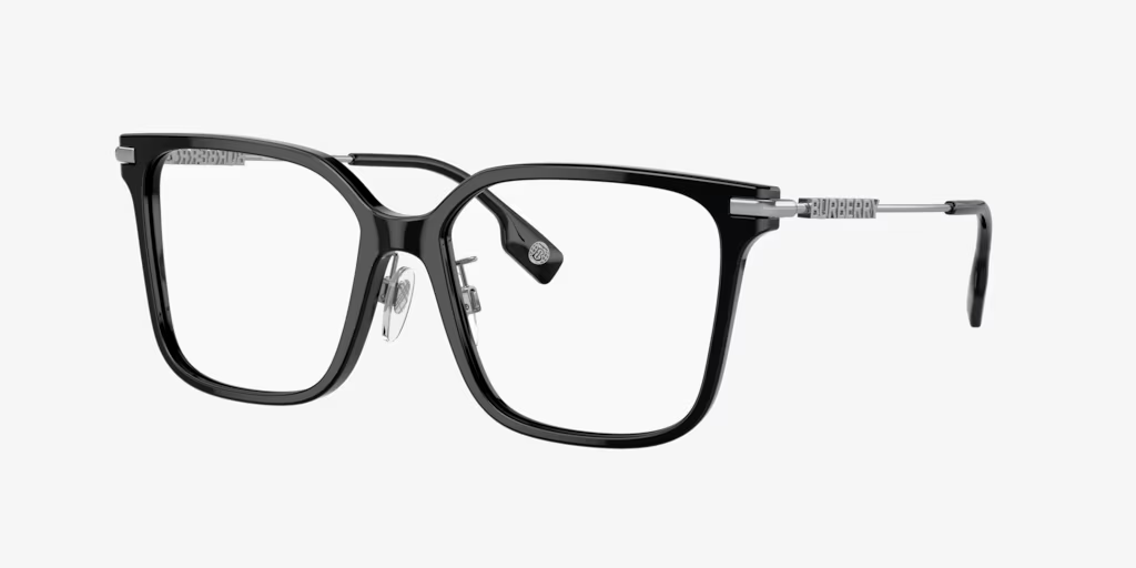 A pair of black glasses on a white background.