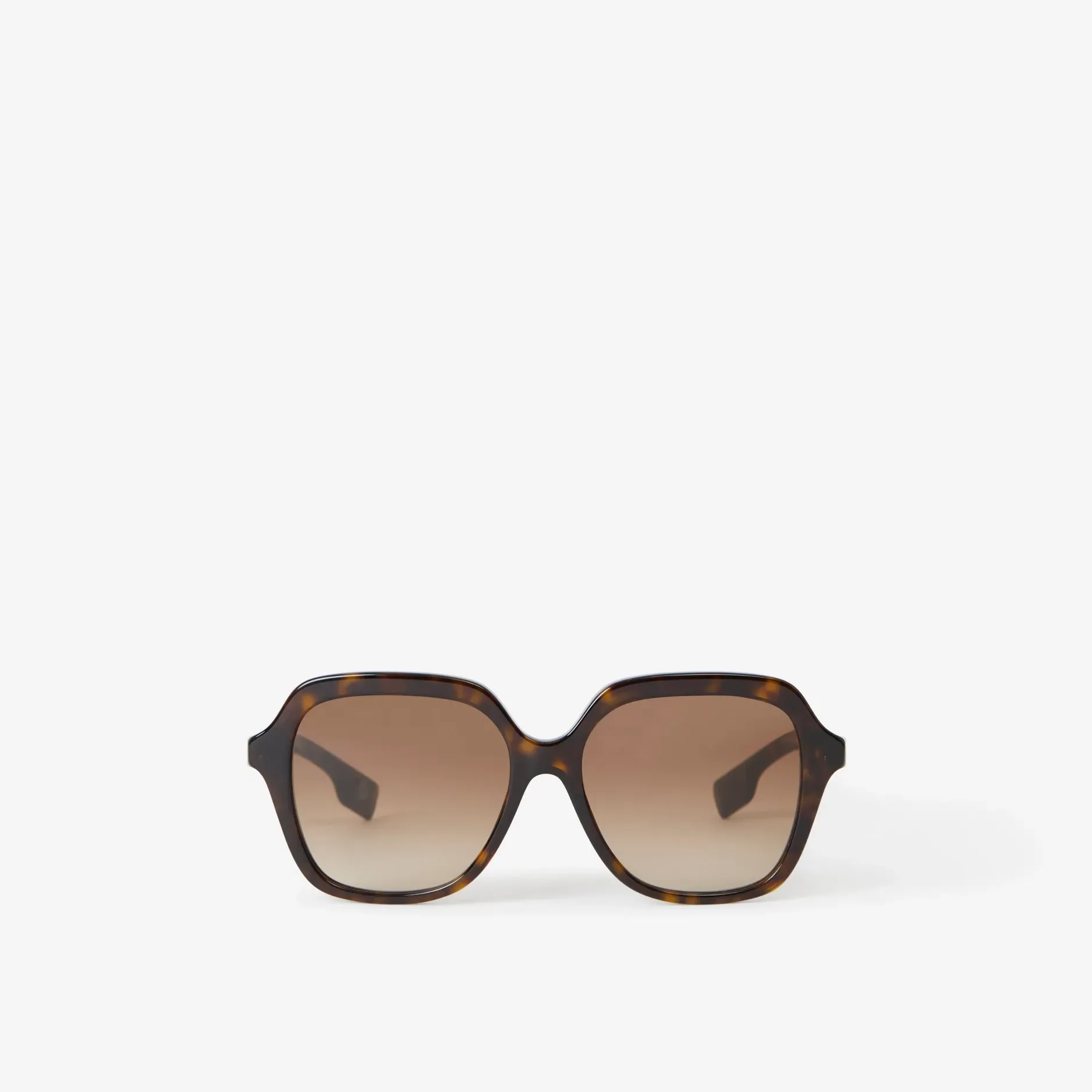 A pair of square sunglasses on a white background.