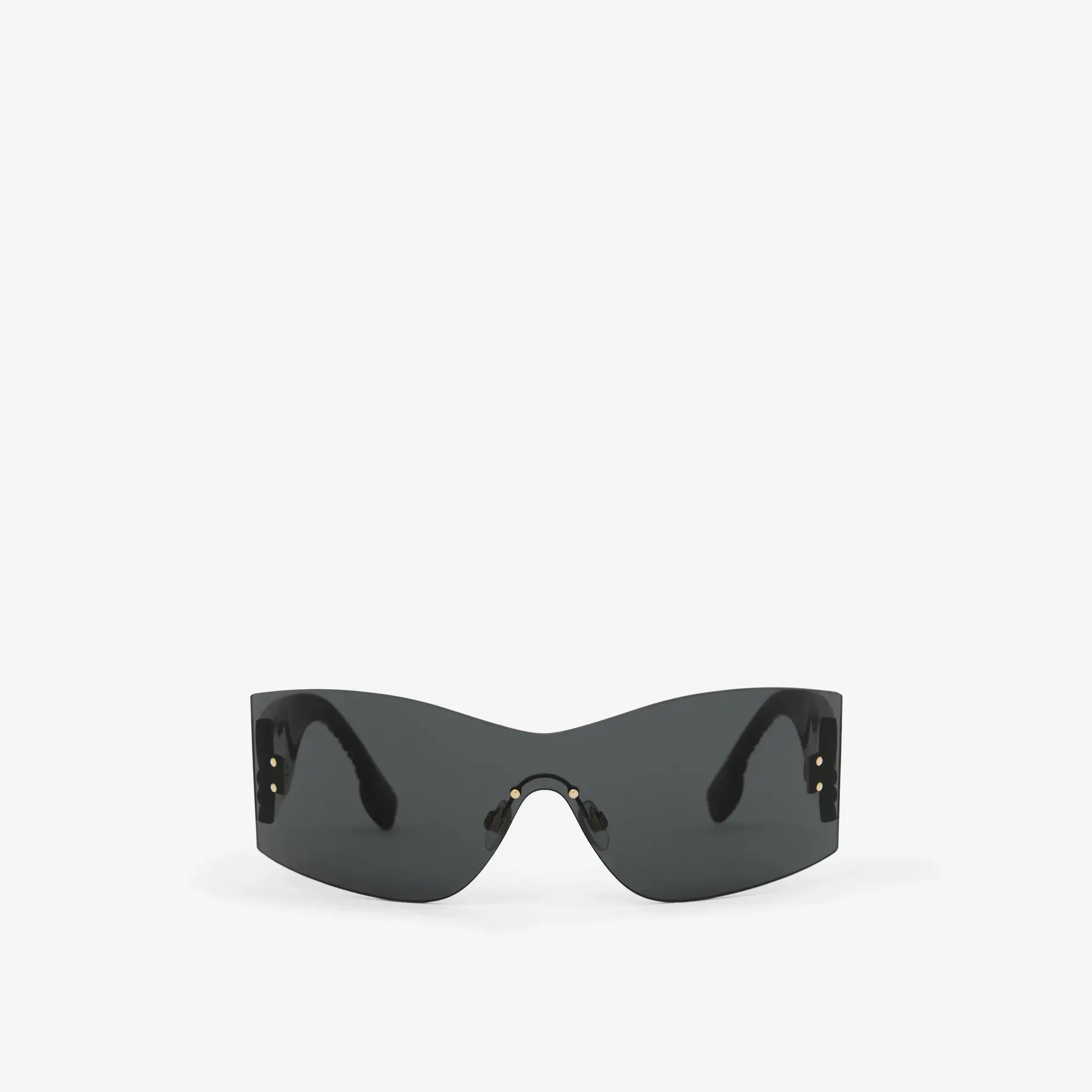 A pair of black sunglasses on a white background
