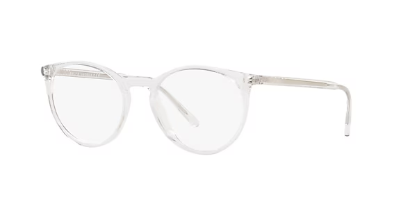 A pair of clear glasses on a white background.