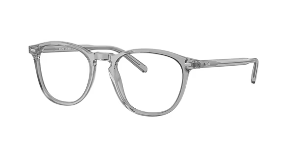 A pair of clear glasses on a white background.