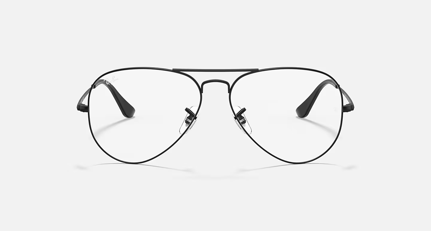 A pair of ray-ban aviator glasses on a white background.