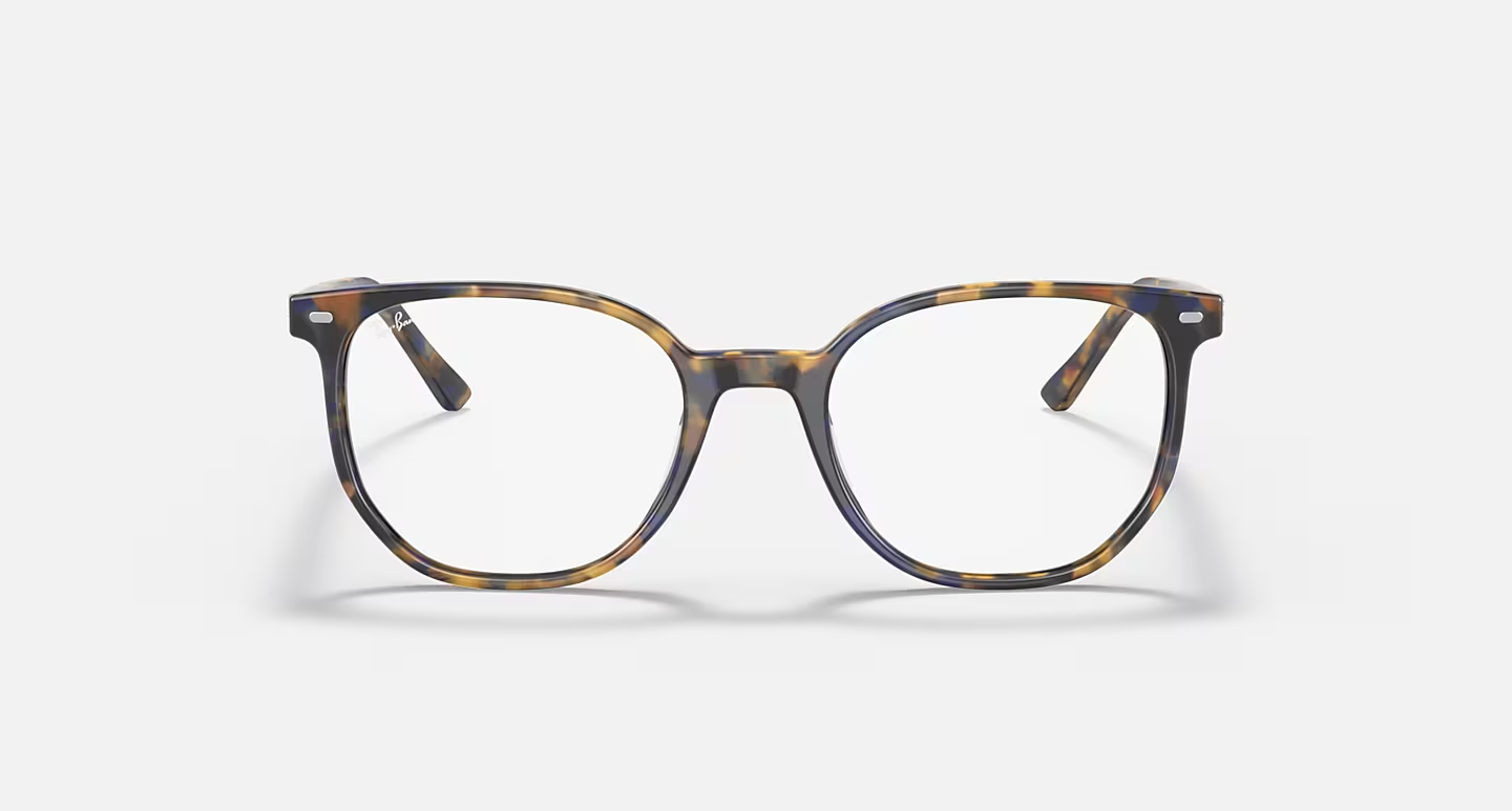 A pair of glasses with a leopard print frame on a white background.