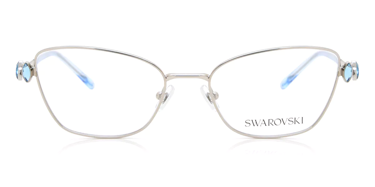 A pair of glasses with blue lenses on a white background.