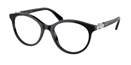 A pair of black glasses on a white background.