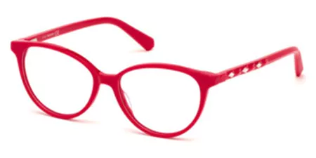 A pair of red glasses on a white background