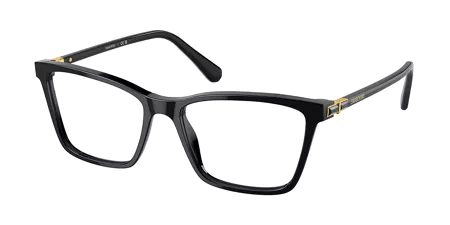 A pair of black glasses on a white background.