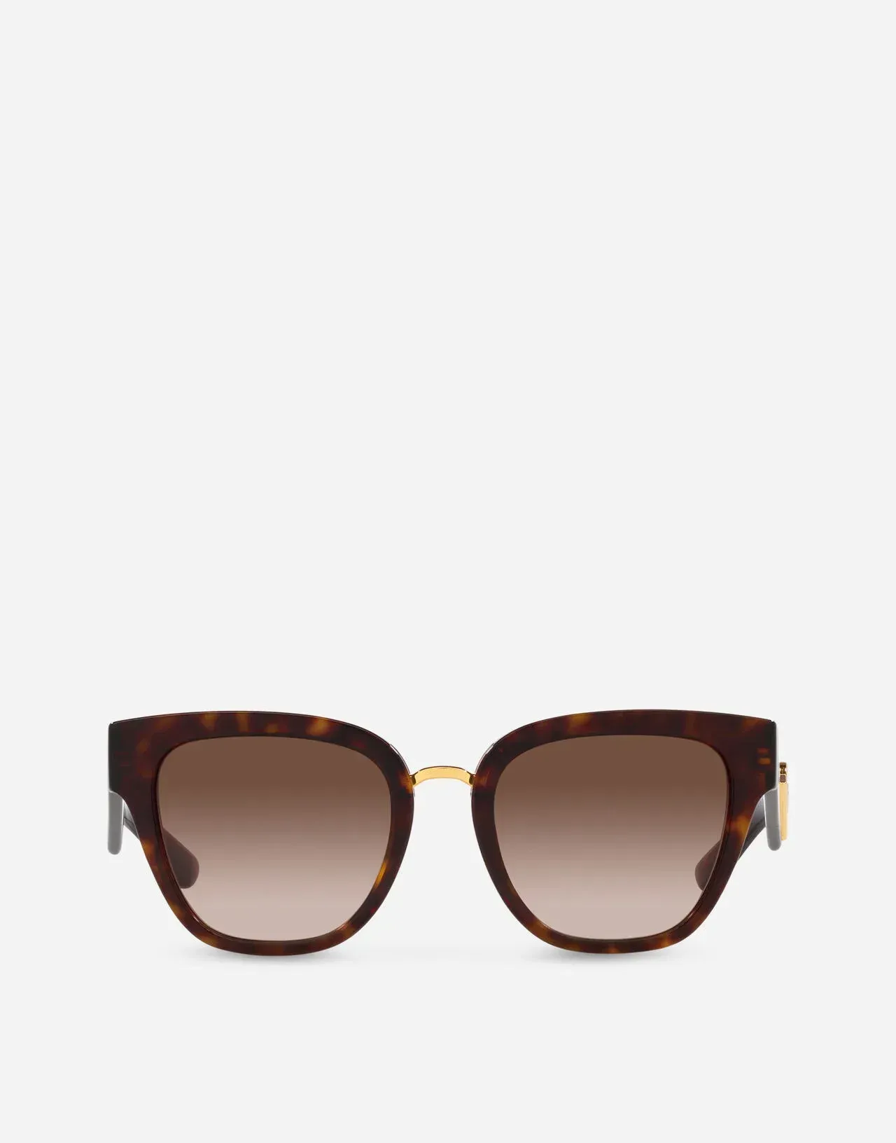 A pair of brown sunglasses on a white background.