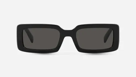 A pair of black square sunglasses on a white background.