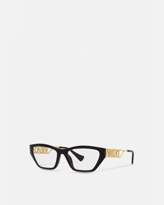 A pair of glasses with the word moschino on them