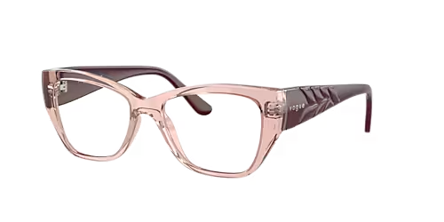 A pair of pink glasses on a white background.
