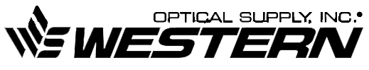 A logo for western optical supply inc.