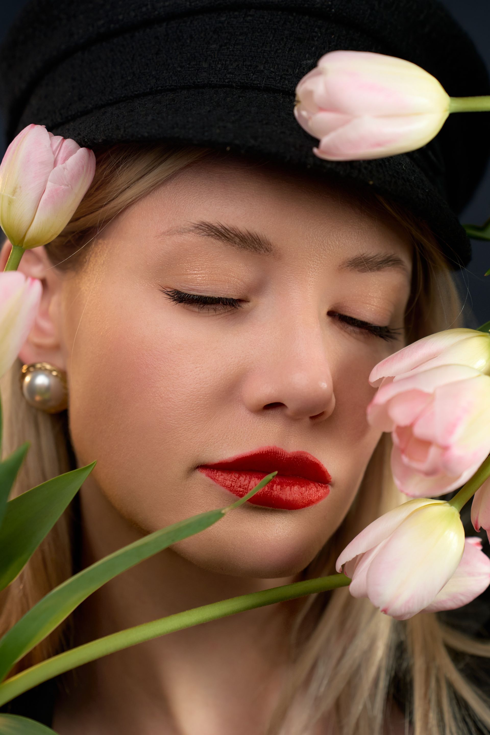 woman with flowers