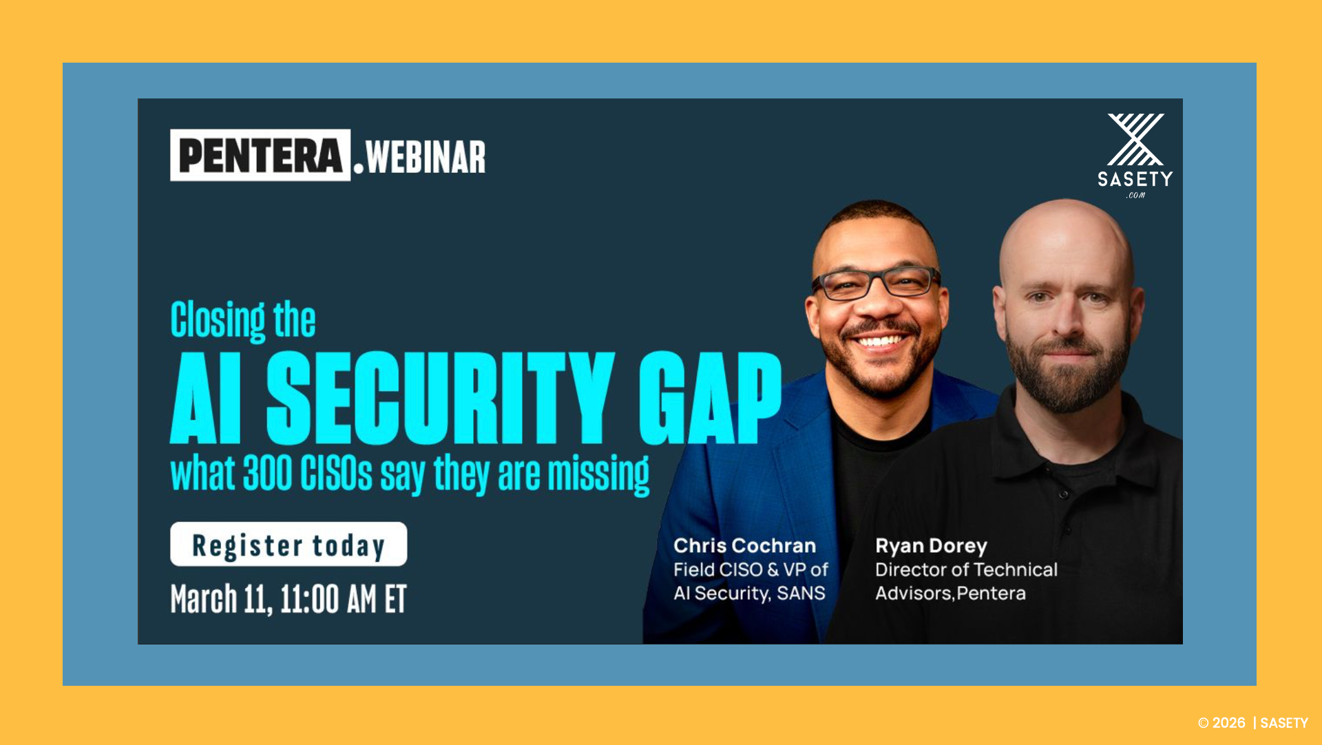 INSCRIPTION WEBINAIRE Pentera || ? MERCREDI 11 MARS 2026 - ? 11:00 AM et 5:00 PM CET
