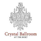 A logo for the crystal ballroom at the burt