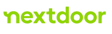 A green nextdoor logo on a white background