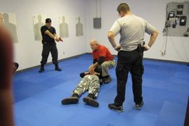 Instructors at our security guard company demonstrating self defense