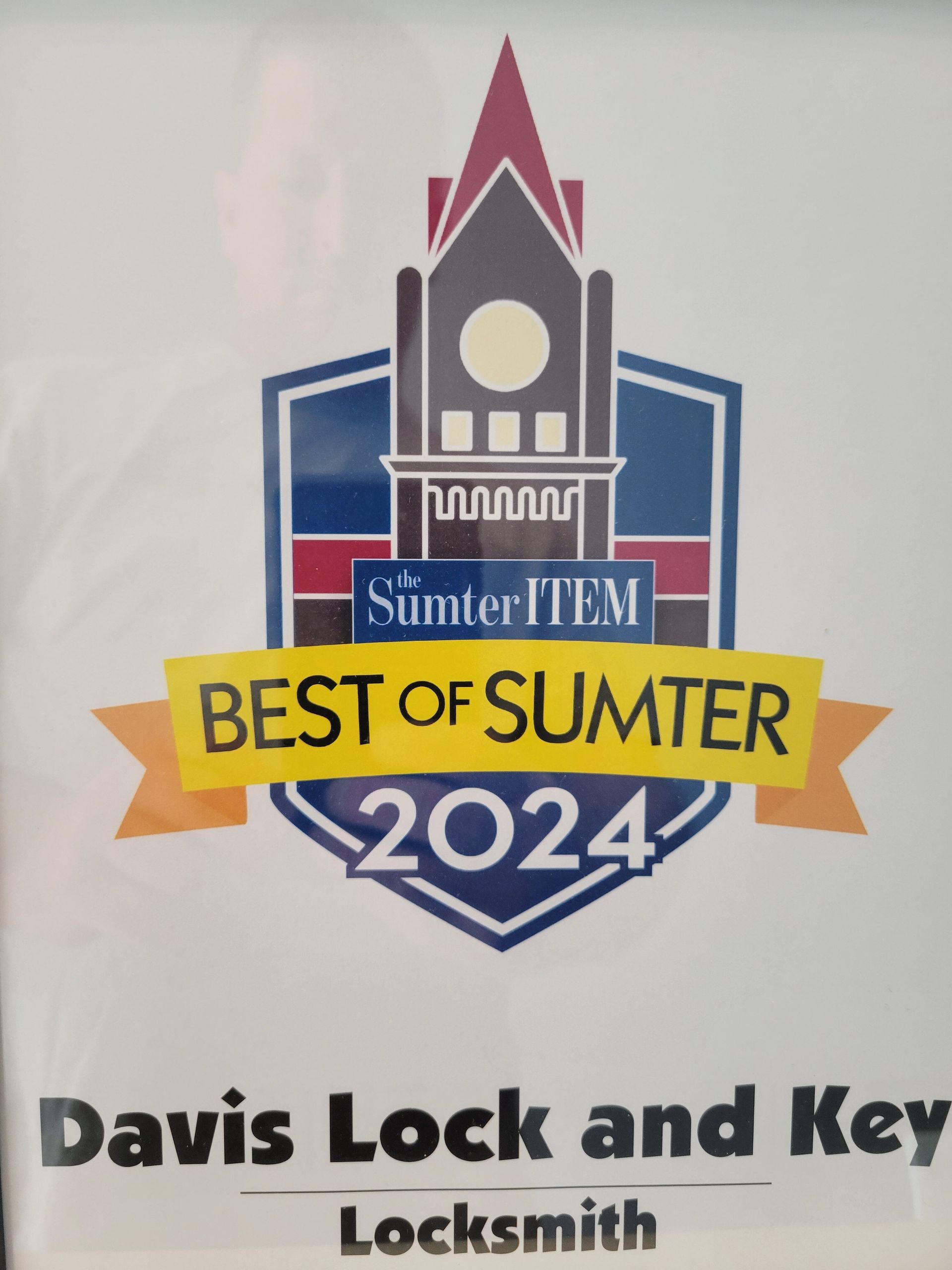 Davis lock and key locksmith has been named best of sumter in 2024