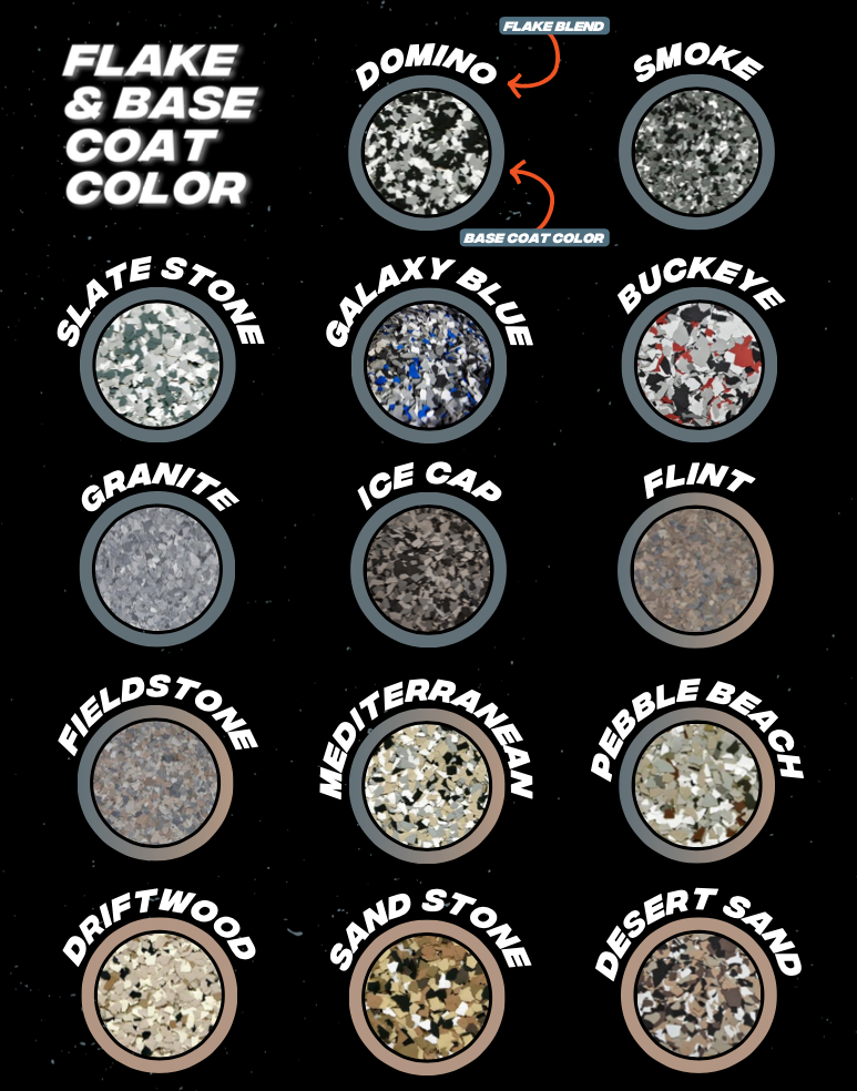 there are many different types of flake and base coat colors.