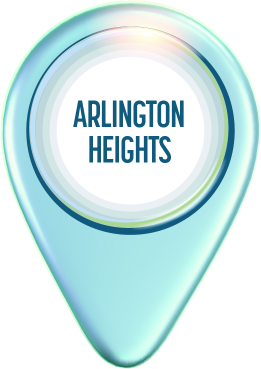 Light blue map marker with text