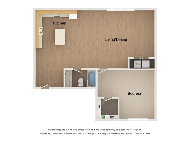 1209 Broadway Lofts One Bedroom Floor Plan