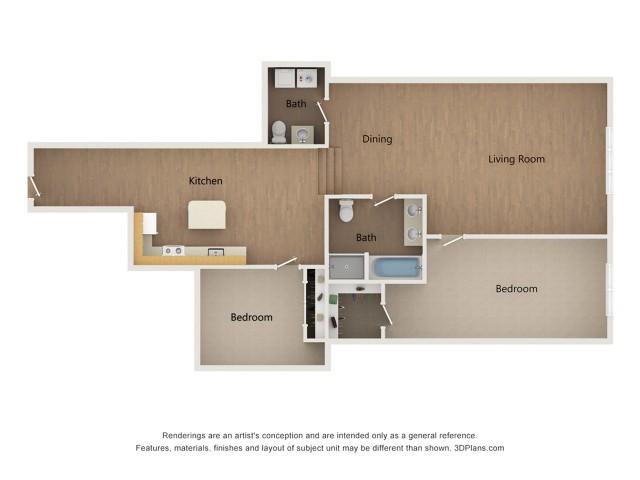 1209 Broadway Lofts Two Bedroom Floor Plan