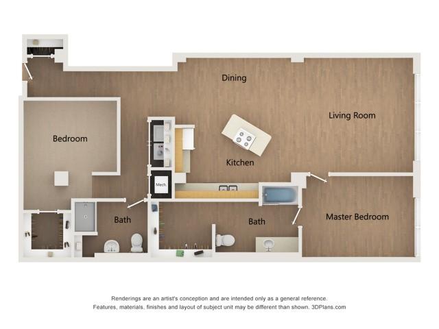 Stuart Hall Lofts Two Bedroom