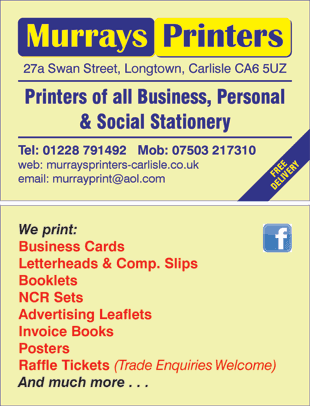 Murrays Printers - Carlisle - Business Card business card