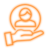 Orange customer service icon