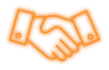 orange handshake icon