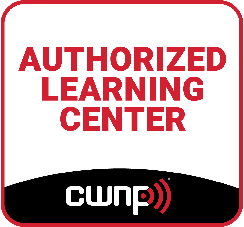 A red and white sign that says `` authorized learning center ''.