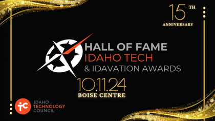 A poster for the hall of fame idaho tech and idavation awards