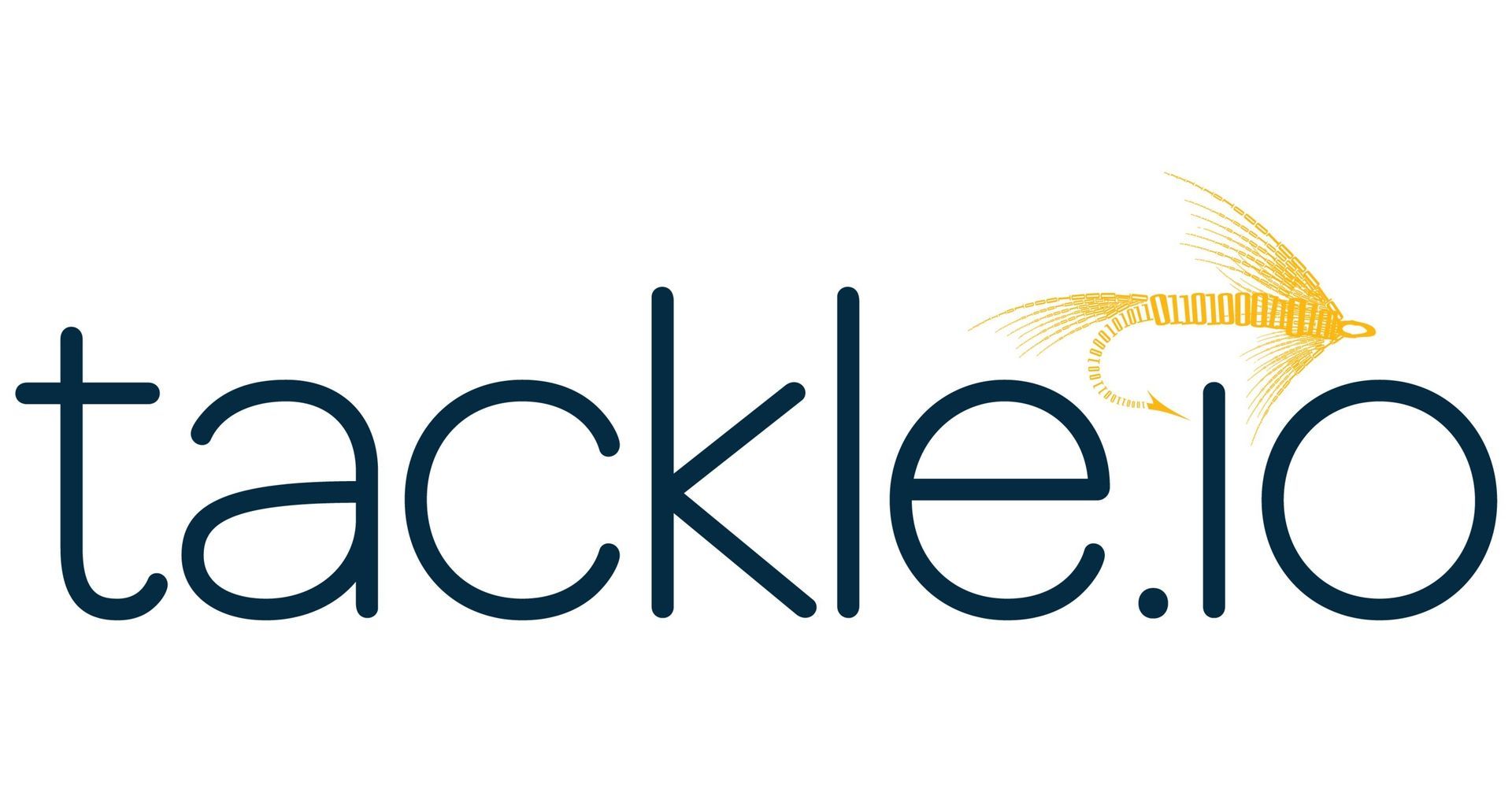 The logo for tackle.io is a fishing website with a fish on it.