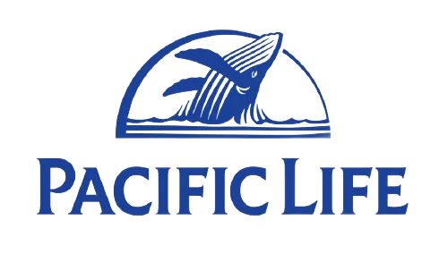 Blue whale breaching under blue arched line; 