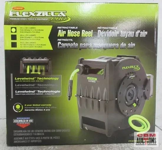 A box for a flexzilla air hose reel