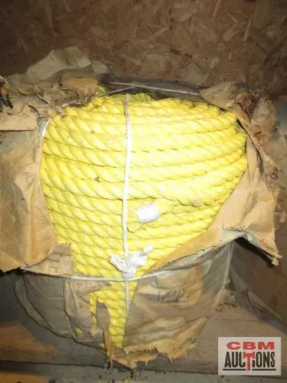 Yellow rope coiled in brown paper.