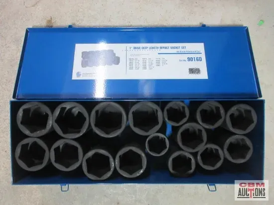 A set of sockets in a blue box that says auction on it