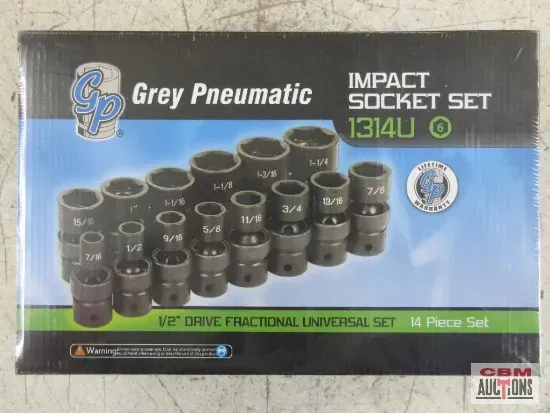 A box of grey pneumatic impact socket set