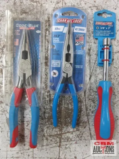 A pair of pliers and a screwdriver are on a table