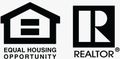 A black and white logo for equal housing opportunity and a realtor. A black and white logo for equal housing opportunity and a realtor.