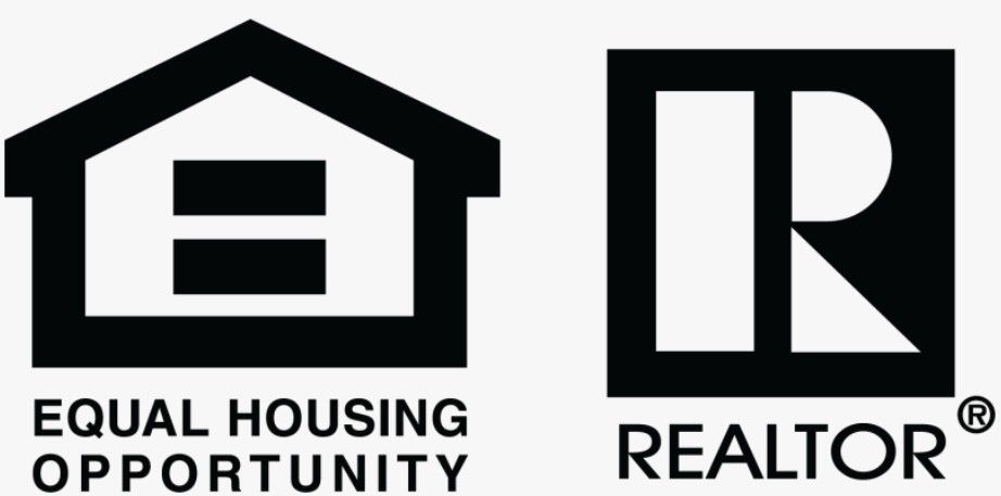 A black and white logo for equal housing opportunity and a realtor. A black and white logo for equal housing opportunity and a realtor.