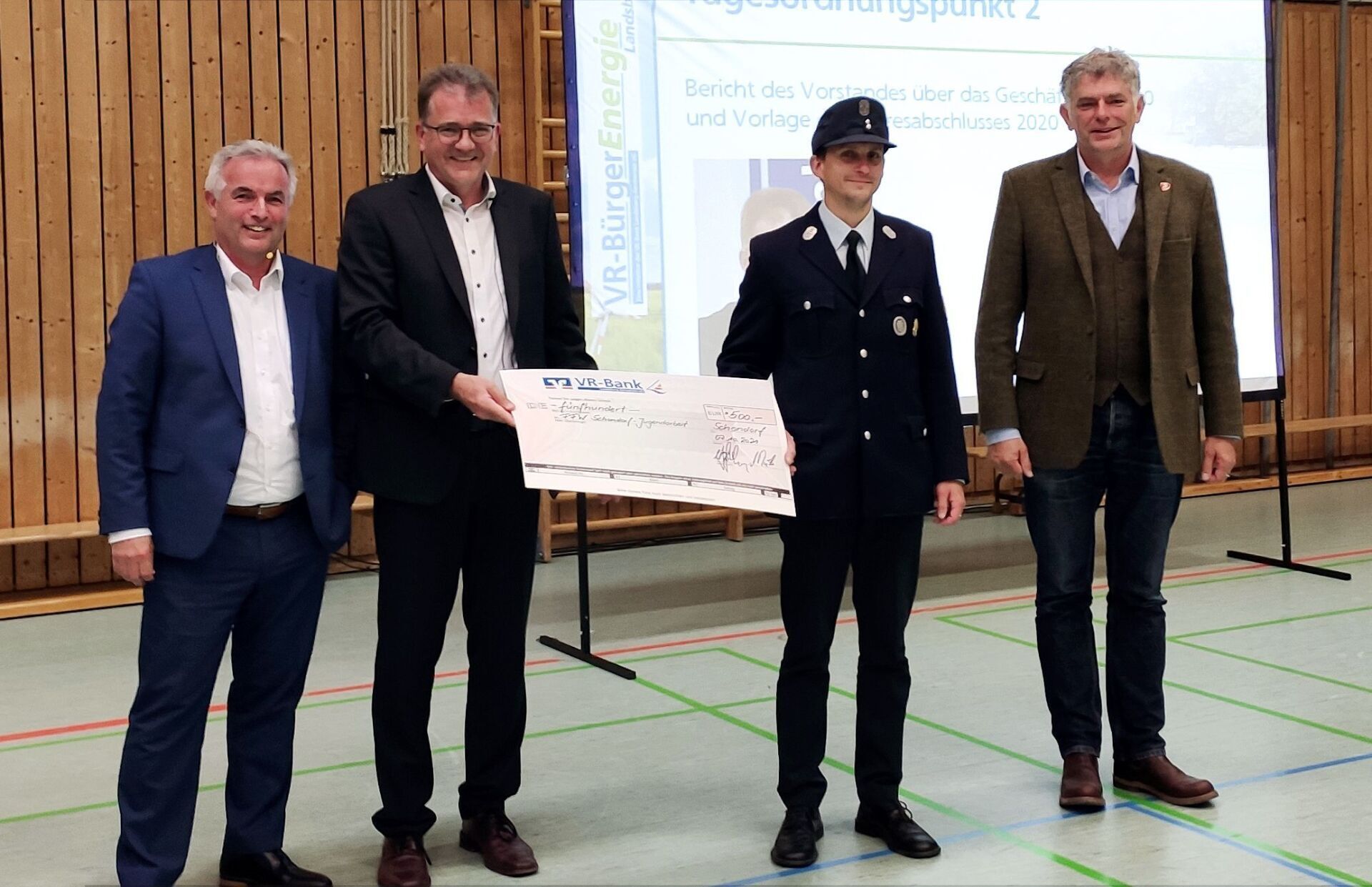 VR-BürgerEnergie Landsberg eG - Spendenübergabe an die FFW Schondorf