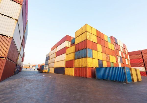 a collection of shipping containers