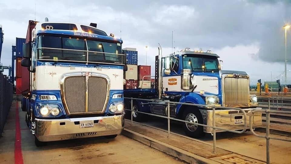Braileys Transport trucks over weigh bridge